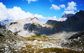 Austrian Alps, landscape, clouds, sky, valley HD wallpaper