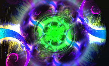 Colourful tentacles and circles, light, polygonal, bright, sharp, beautiful, colourful, dark HD wallpaper