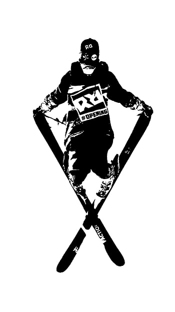 Riders Republic, ski, winter sports, BW, winter, black and white, sport HD phone wallpaper
