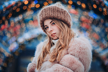 Beautiful, portrait, girl model, bokeh HD wallpaper