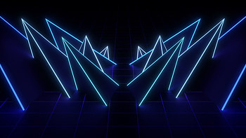Dark, 3D, Grid, Form, Neon, Forms, Pointed HD wallpaper
