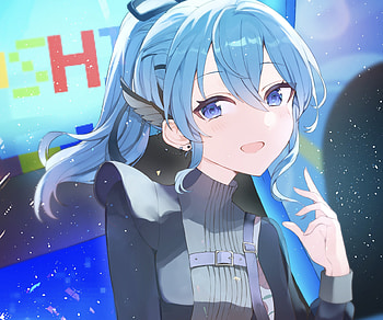 Hoshimachi Suisei, hololive, Hoshimachi Suisei, Anime, Virtual Youtuber HD wallpaper