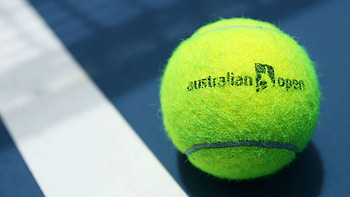 Aussie Open Fuzzie, ready for action!, blue, hard court, white, first grand slam, first, Australian, fuzzie, Tennis, logo, tennis ball yellow, Aussie Open, January HD wallpaper
