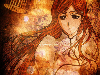 lost without you, miss, sad, bleach, anime, inoue, long hair, orange HD wallpaper