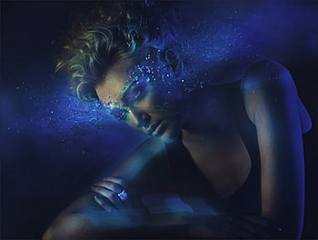 Blue Lady, blue, lady, fantasy, art HD wallpaper