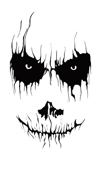 Scary wall face, jaw, art, artistic, black and white, draw HD phone wallpaper