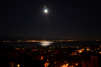 Cities, Night City, City Lights, Lake Geneva HD wallpaper