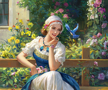 Enchanting Fantasy Woman in Bloom - Delight, fantasy, woman HD wallpaper