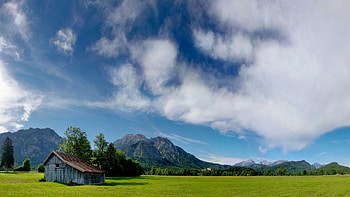 Nature, Sky, Clouds, Small House, Lodge, Polyana, Glade, Air HD wallpaper