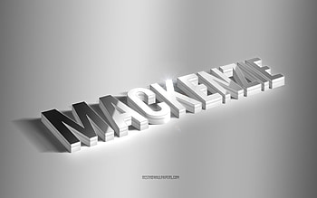 Mackenzie, silver 3d art, gray background, with names, Mackenzie name, Mackenzie greeting card, 3d art, with Mackenzie name HD wallpaper