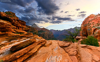 Zion National Park, sky, canyon, rock, park HD wallpaper