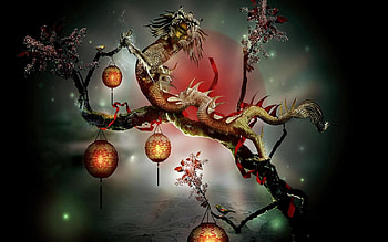 •ღ✿ღ•, dragon, abstract, fantasy, art HD wallpaper