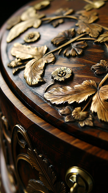Elegant Wooden Music Box Design, close-up, design HD phone wallpaper