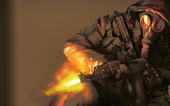 Nuclear war, radiation, gun, ak47, gas mask HD wallpaper