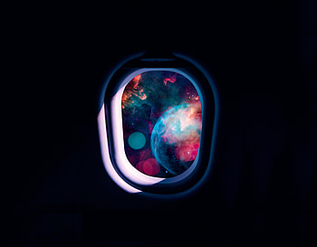Spacecraft's window, into space, dark HD wallpaper