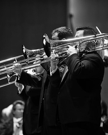 Triple trombone concerto, Ewazens composition, Melodic masterpiece, Vibrant brass HD phone wallpaper