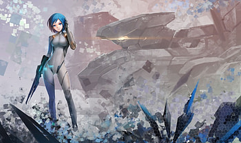 Anime girl, robot, anime, mecha, body suit, girl HD wallpaper