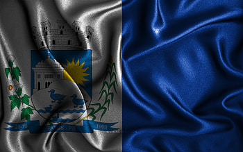 Patos flag, , silk wavy flags, brazilian cities, Day of Patos, Flag of Patos, fabric flags, 3D art, Patos, cities of Brazil, Patos 3D flag HD wallpaper