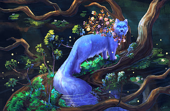 Flowers, Art, Wood, Tree, Branches, Animal, Fantastic HD wallpaper