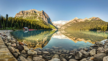 Lake Louise ski resort, Banff National Park HD wallpaper