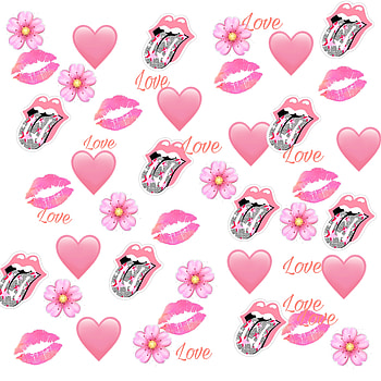 Pink love, lips, mouth, hearts HD phone wallpaper