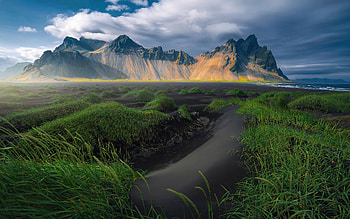 Vestrahorn Mountain Iceland, Iceland, fog, Vestrahorn, mountain HD wallpaper