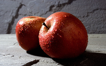 Fruits, Food, Apples, Drops, Shadows HD wallpaper
