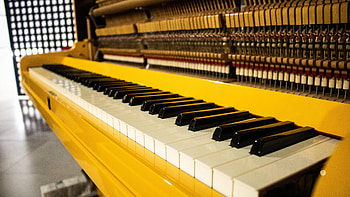 yellow piano keys, vibrant music, , uplifting vibes HD wallpaper