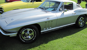 1966 Chevrolet Corvette coupe, graphy, black, green, silver, grass, tires, corvette, Chevrolet HD wallpaper