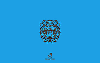 Kawasaki Frontale, blue background, Japanese football team, AKawasaki Frontale emblem, J1 League, Japan, football, Kawasaki Frontale logo HD wallpaper