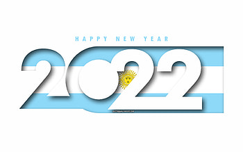 Happy New Year 2022 Argentina, white background, Argentina 2022, Argentina 2022 New Year, 2022 concepts, Argentina HD wallpaper