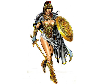 Amazon Warrior, Golden, Sword, Greek mythology, Armour HD wallpaper