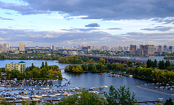 Cities, Rivers, City, Bridge, View, Ukraine, Kiev HD wallpaper
