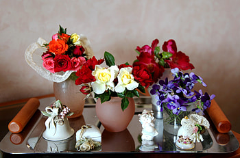 Flowers, Roses, Pansies, Bluebells, Heart, Angel, Tray HD wallpaper