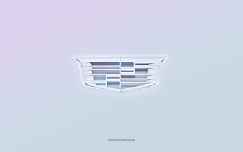 Cadillac logo, cut out 3d text, white background, Cadillac 3d logo, Cadillac emblem, Cadillac, embossed logo, Cadillac 3d emblem HD wallpaper
