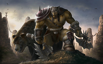 World of Warcraft orc , Gaming art, Azeroth landscapes, Epic battles HD wallpaper