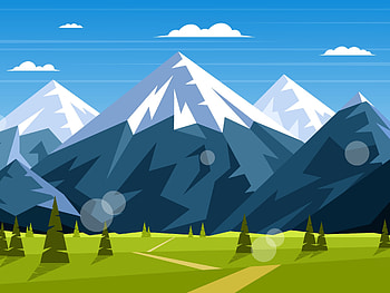 Landscape, Nature, Art, Mountains, Vector HD wallpaper