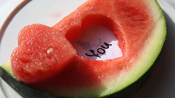 Love you watermelon, Creative fruit art, Heartwarming design, Expressing affection HD wallpaper