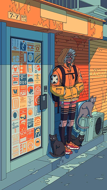 cyberpunk, anime HD phone wallpaper