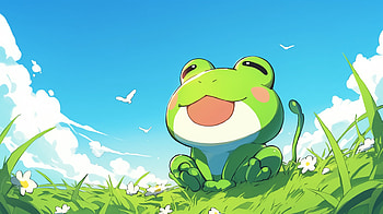 Kawaii Keroppi: of a Cheerful Green Frog, Anime, keroppi, kawaii, green anime HD wallpaper