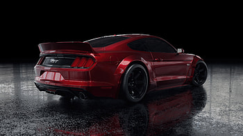 Red Ford Mustang Rear, ford-mustang, cars, behance HD wallpaper