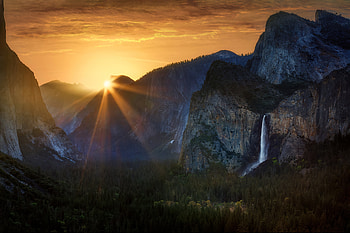 Sunrise At Tunnel View Yosemite National Park , yosemite, national-park, nature, mountains HD wallpaper