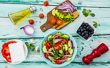 Salad, cheese, food, vegetables HD wallpaper