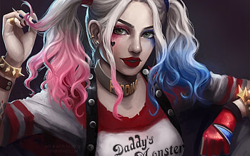 Art Harley Quinn , harley-quinn, artwork, superheroes HD wallpaper
