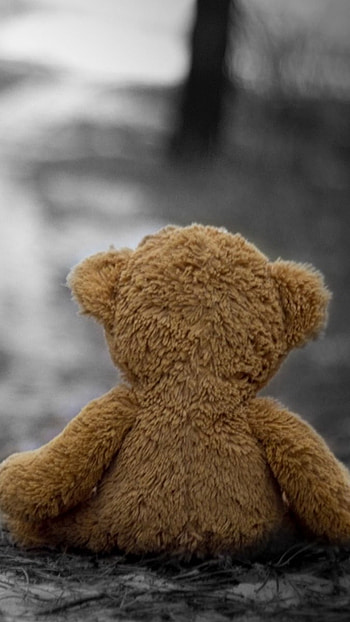 Sad Smile, Teddy Bear, Alone HD phone wallpaper