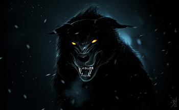 Wolf Orange Eyes , wolf, artist, artwork, digital-art, orange-eyes HD wallpaper