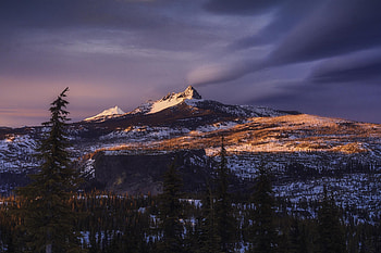 Jack and Mt. Jefferson, Oregon, clouds, landscape, sky, usa, sunset HD wallpaper
