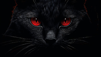 Mysterious Red-Eyed Black Cat, Black Cat, Animal, cat HD wallpaper