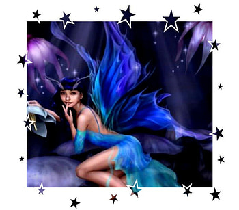blue fairy!!, fairy, blue, stars HD wallpaper