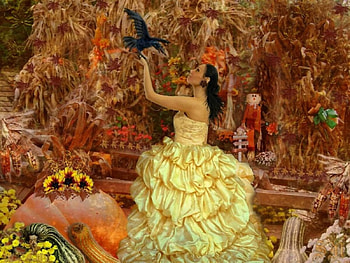 Harvest Maiden For {Sheryl} Flutterby1948, abstract, fantasy, animals, woman HD wallpaper